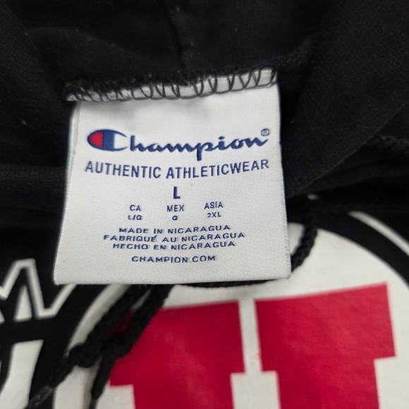 Champion Utah Utes Hoodie Black Red U Logo Athletic Pullover Men's L - Picture 4 of 7